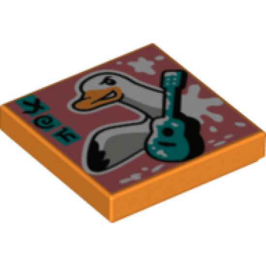 Tile 2 x 2 with BeatBit Album Cover - Duck and Guitar Pattern