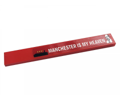Tile 1 x 8 with White 'MANCHESTER IS MY HEAVEN', Three Stars and Picture of Sir Matt Busby Pattern (Sticker) - Set 10272
