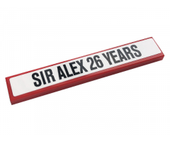 Tile 1 x 6 with Black 'SIR ALEX 26 YEARS' on White Background Pattern (Sticker) - Set 10272