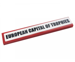 Tile 1 x 6 with Black 'EUROPEAN CAPITAL OF TROPHIES' on White Background Pattern (Sticker) - Set 10272