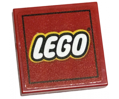 Tile 2 x 2 with LEGO Logo on Red Background Pattern (Sticker) - Sets 40145 / 40305 / 40528 / 40574 and Gear 40359