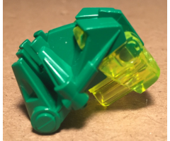 Bionicle Head Connector Block 3 x 4 x 1 2/3 with Trans-Neon Green Bionicle Head Connector Block Eye/Brain Stalk (32553 / 32554)