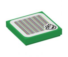 Tile 2 x 2 with Super Mario Scanner Code Bowser Pattern (Sticker) - Set 71369