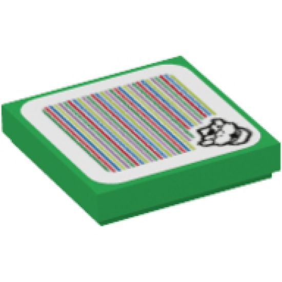 Tile 2 x 2 with Super Mario Scanner Code Bowser Pattern (Sticker) - Set 71369