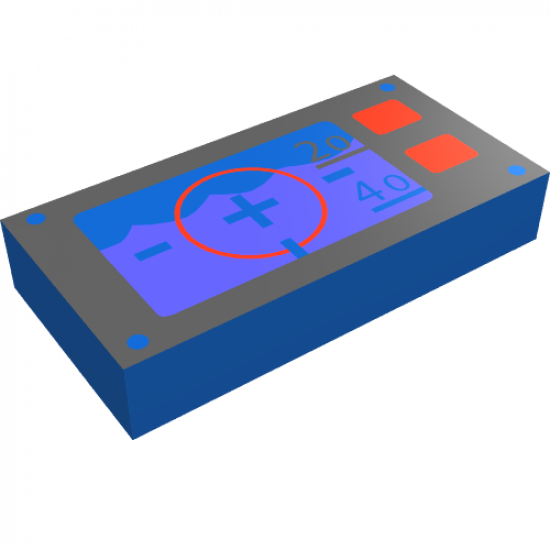 Tile 1 x 2 with Underwater Periscope View with Crosshairs, '20', '40', and Red Buttons Pattern