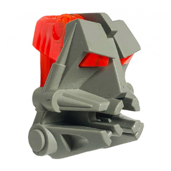 Bionicle Head Connector Block 3 x 4 x 1 2/3 with Trans-Neon Orange Bionicle Head Connector Block Eye/Brain Stalk (32553 / 32554)