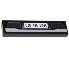 Tile 1 x 4 with Black 'LS 16 128' License Plate and Ford F150 Raptor Lower Grille/Bumper Pattern (Sticker) - Set 75875