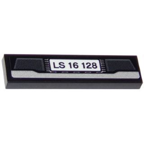 Tile 1 x 4 with Black 'LS 16 128' License Plate and Ford F150 Raptor Lower Grille/Bumper Pattern (Sticker) - Set 75875