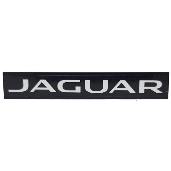 Tile 1 x 6 with White 'JAGUAR' on Black Background Pattern (Sticker) - Set 76898