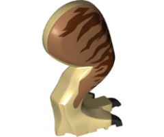 Animal, Body Part Dinosaur Leg Large (Rear) Tyrannosaurus rex with Pin, Black Claws and Dark Brown Stripes on Medium Nougat Pattern - Right