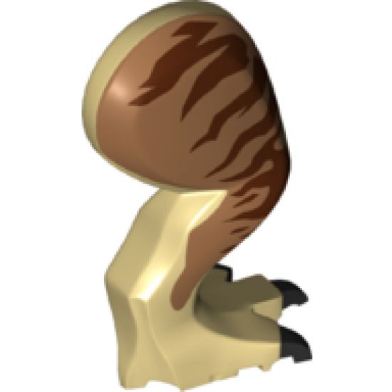 Animal, Body Part Dinosaur Leg Large (Rear) Tyrannosaurus rex with Pin, Black Claws and Dark Brown Stripes on Medium Nougat Pattern - Right