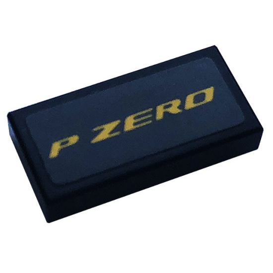 Tile 1 x 2 with Yellow 'P ZERO' Pattern (Sticker) - Set 76899