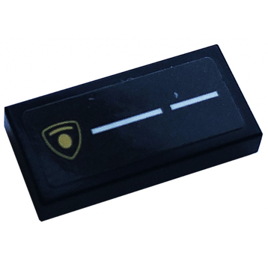 Tile 1 x 2 with White Stripes and Lamborghini Logo Pattern (Sticker) - Set 76899
