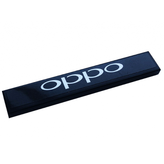 Tile 1 x 6 with White 'oppo' Pattern (Sticker) - Set 76899