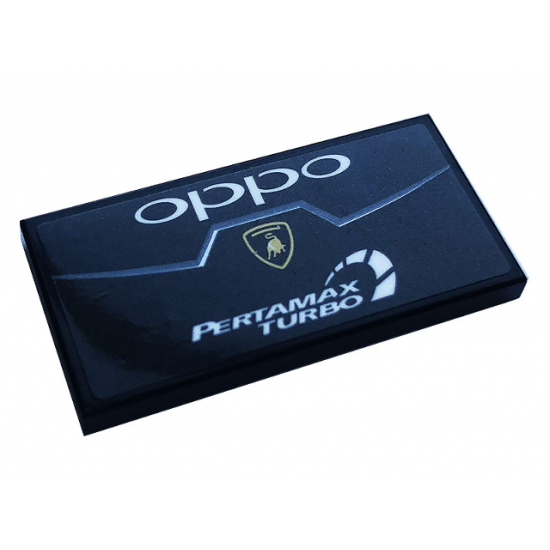 Tile 2 x 4 with Lamborghini Logo, White 'oppo' and 'PERTAMAX TURBO' Pattern (Sticker) - Set 76899