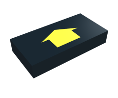 Tile 1 x 2 with Arrow Short Yellow without Black Border Pattern