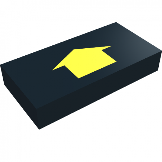 Tile 1 x 2 with Arrow Short Yellow without Black Border Pattern