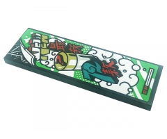 Tile 2 x 6 with White and Gold 'NEW', Dark Turquoise '72', Red Question Mark, 'CP', and Chinese Logogram '??' and '?' (Latest and Payment) Pattern (Sticker) - Set 80020