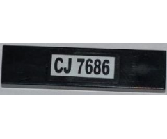 Tile 1 x 4 with 'CJ 7686' Pattern (Sticker) - Set 7686