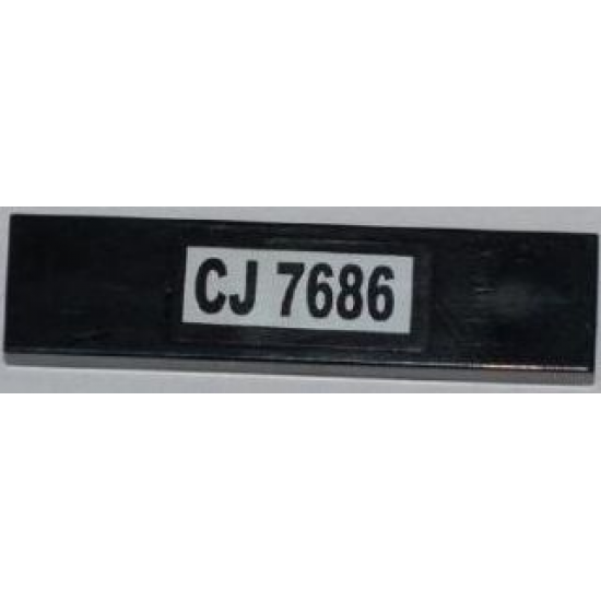 Tile 1 x 4 with 'CJ 7686' Pattern (Sticker) - Set 7686