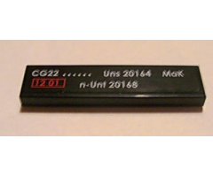 Tile 1 x 4 with 'CG22 Uns 20164 MaK n-Unt 20168' Pattern (Sticker) - Set 7898