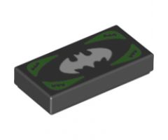 Tile 1 x 2 with Bat-Merch Voucher Pattern