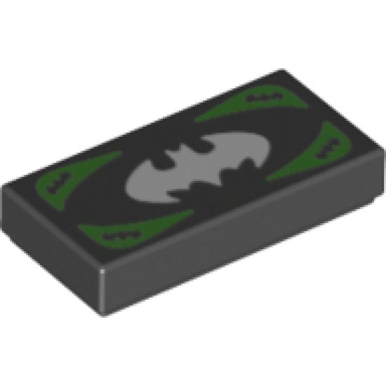 Tile 1 x 2 with Bat-Merch Voucher Pattern