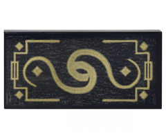 Tile 2 x 4 with Gold Geometric Border with Diamonds and Swirls Pattern (Sticker) - Set 70620