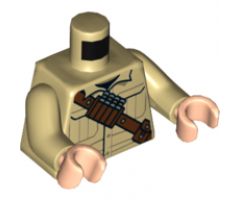 Torso Shirt with Pockets, Reddish Brown Shoulder Belt with Shells and Pouches, Dark Tan Rifle Holster on Back Pattern / Tan Arms / Light Nougat Hands