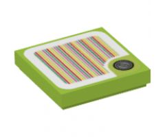 Tile 2 x 2 with Super Mario Scanner Code Red Coin Block, Round Corner Pattern (Sticker) - Set 71382