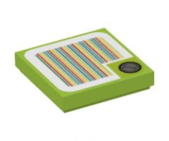Tile 2 x 2 with Super Mario Scanner Code Red Coin Block, Square Corner Pattern (Sticker) - Set 71382