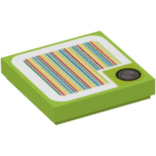 Tile 2 x 2 with Super Mario Scanner Code Red Coin Block, Square Corner Pattern (Sticker) - Set 71382