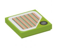 Tile 2 x 2 with Super Mario Scanner Code Red Coin Block, Triangle Corner Pattern (Sticker) - Set 71382