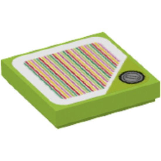 Tile 2 x 2 with Super Mario Scanner Code Red Coin Block, Triangle Corner Pattern (Sticker) - Set 71382