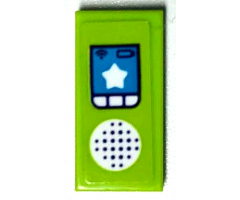 Tile 1 x 2 with CB Radio, Speaker, Buttons and Star Pattern (Sticker) - Set 41339