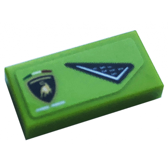 Tile 1 x 2 with Air Vent and Lamborghini Logo Pattern Model Right Side (Sticker) - Set 76899