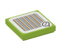Tile 2 x 2 with Super Mario Scanner Code Yoshi Speech Bubble with Ellipsis Pattern (Sticker) - Set 71367