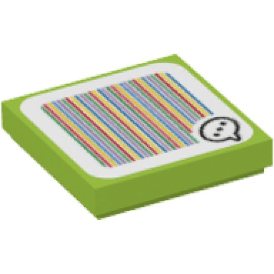 Tile 2 x 2 with Super Mario Scanner Code Yoshi Speech Bubble with Ellipsis Pattern (Sticker) - Set 71367