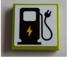 Tile 2 x 2 with Electric Charging Point Pattern (Sticker) - Set 60200