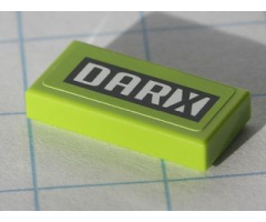 Tile 1 x 2 with Black and White 'DARX' Pattern (Sticker) - Set 8119