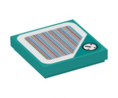 Tile 2 x 2 with Super Mario Scanner Code Time Block / Timer / Clock Pattern (Sticker) - Sets 71365 / 71369
