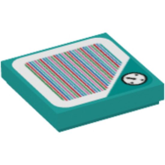 Tile 2 x 2 with Super Mario Scanner Code Time Block / Timer / Clock Pattern (Sticker) - Sets 71365 / 71369