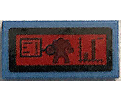 Tile 1 x 2 with Thanos and Computer Radar Display on Black and Red Background Pattern (Sticker) - Set 76049