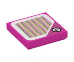 Tile 2 x 2 with Super Mario Scanner Code Number 3 Block Pattern (Sticker) - Sets 71368 / 71398