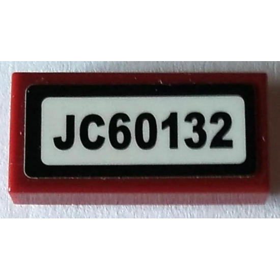 Tile 1 x 2 with 'JC60132' Pattern (Sticker) - Set 60132