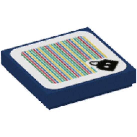 Tile 2 x 2 with Super Mario Scanner Code Bob-omb Pattern (Sticker) - Sets 71361 / 71362