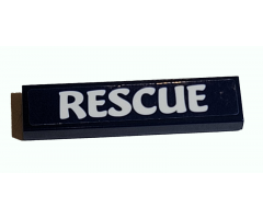 Tile 1 x 4 with White 'RESCUE' Pattern (Sticker) - Set 41380