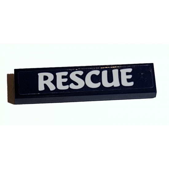 Tile 1 x 4 with White 'RESCUE' Pattern (Sticker) - Set 41380