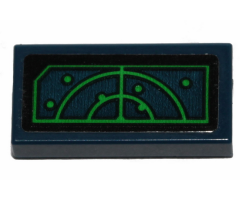 Tile 1 x 2 with Green Radar on Computer Screen Pattern (Sticker) - Set 70826