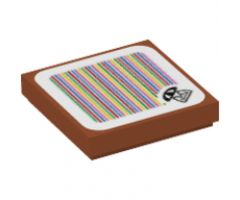 Tile 2 x 2 with Super Mario Scanner Code Parachute Goomba Pattern (Sticker) - Set 71386